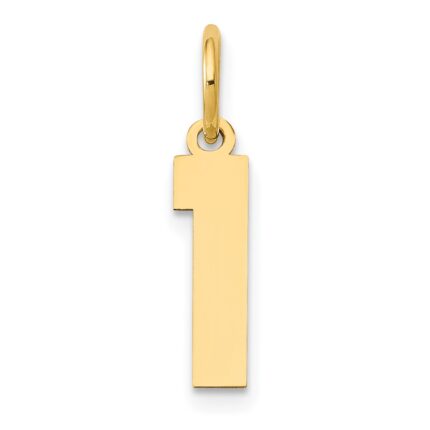 14k Small Polished Number 1 Charm