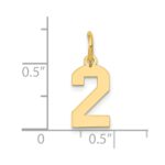 14k Small Polished Number 2 Charm - Image 4