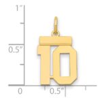 14k Small Polished Number 10 Charm - Image 2
