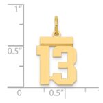 14k Small Polished Number 13 Charm - Image 4
