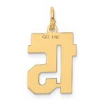 14k Small Polished Number 15 Charm - Image 3