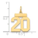 14k Small Polished Number 20 Charm - Image 2