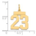14k Small Polished Number 23 Charm - Image 4