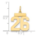 14k Small Polished Number 26 Charm - Image 2