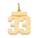 14k Small Polished Number 33 Charm