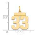 14k Small Polished Number 33 Charm - Image 4