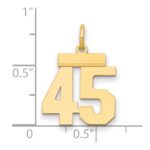 14k Small Polished Number 45 Charm - Image 2
