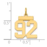 14k Small Polished Number 92 Charm - Image 4