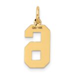 14k Medium Satin Number 6 Charm - Image 3