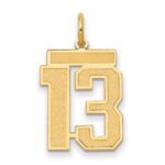 14k Medium Satin Number 13 Charm