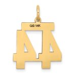 14k Medium Satin Number 44 Charm - Image 3
