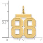14k Medium Satin Number 88 Charm - Image 2