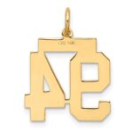 14k Medium Satin Number 94 Charm - Image 3