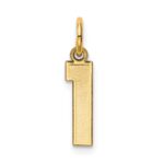 14k Small Satin Number 1 Charm