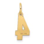 14k Small Satin Number 4 Charm - Image 3