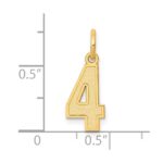 14k Small Satin Number 4 Charm - Image 4