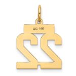 14k Small Satin Number 22 Charm - Image 3