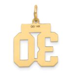 14k Small Satin Number 30 Charm - Image 3