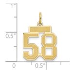 14k Small Satin Number 58 Charm - Image 4