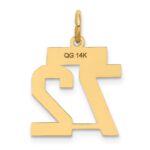 14k Small Satin Number 72 Charm - Image 3