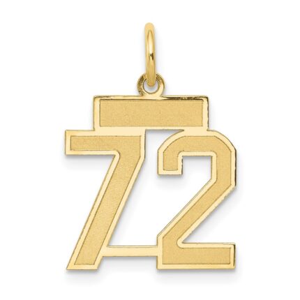 14k Small Satin Number 72 Charm