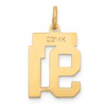 14k Small Satin Number 91 Charm - Image 3
