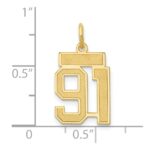 14k Small Satin Number 91 Charm - Image 4