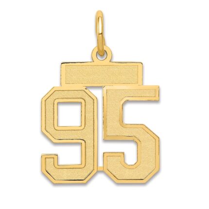 14k Small Satin Number 95 Charm