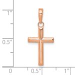 14K Rose Gold Small Cross Pendant - Image 3