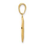 14k Solid Red Enameled Miraculous Medal Oval Pendant - Image 2