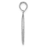 14k White Gold Polished and Satin Solid Miraculous Medal Oval Pendant - Image 2