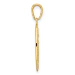 14k Solid Red Enameled Miraculous Medal Oval Pendant - Image 2