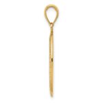 14k Polished and Satin Solid Saint Christopher Medal Oval Pendant - Image 2