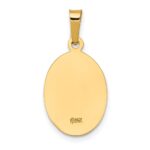 14k Polished and Satin Solid Saint Joseph Medal Oval Charm - Image 4