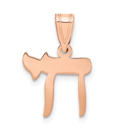 14k Rose Gold Polished Chai Pendant