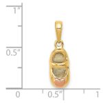 14k  3-D Two-tone Baby Shoe with Heart Charm - Image 4