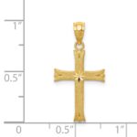 14k Satin Diamond-cut Cross Charm - Image 4