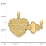 14K Polished 2-Piece Break-Apart HE WHO HOLDS THE KEY CAN UNLOCK MY HEART Charm - Image 3