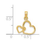 14K Polished Intertwined Double Heart Pendant - Image 4