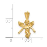 14k  3-D Satin and Diamond-Cut Angel Charm - Image 4