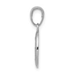 14k White Gold Polished and Satin Solid Miraculous Medal Oval Charm - Image 2