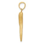 14k Solid Diamond-cut 3-D Italian Horn Charm - Image 2