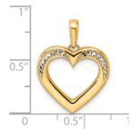 14k and White Rhodium Diamond-cut Fancy Heart Pendant - Image 4