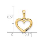 14k and White Rhodium Diamond-cut Heart Pendant - Image 4