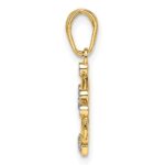 14k and White Rhodium Diamond-cut Crown Pendant - Image 2