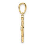 14k and White Rhodium Diamond-cut Crown Pendant - Image 2