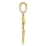 14k and White Rhodium Diamond-cut Heart/Star/Moon Pendant - Image 2