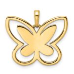 14k and White Rhodium Diamond-cut Butterfly Pendant - Image 3