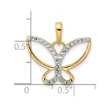 14k and White Rhodium Diamond-cut Butterfly Pendant - Image 4