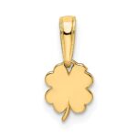 14k & White Rhodium D/C 4 Leaf Clover Pendant - Image 3